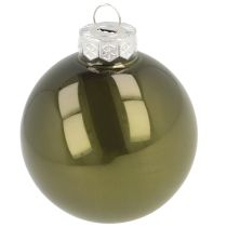 Artikel Julkulor glaskula grön silvergrå Ø60mm 24 st
