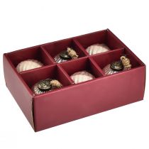 Artikel Julkulor glas vintage rosa glaskulor Ø7cm 6st