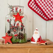 Artikel Jultomtefigur i rött 13 cm - perfekt juldekoration för en festlig atmosfär - 2 stycken