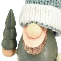 Artikel Jultomte dekoration tomte trä grön mint H14cm 6 st