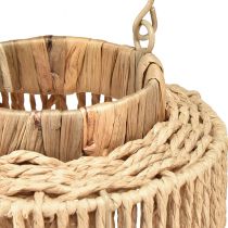 Artikel Raffia lykta med handtag naturfiber för LED ljus Ø19cm H36cm