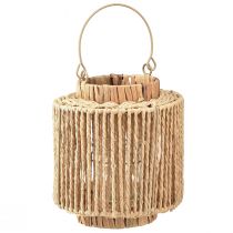 Artikel Lykta raffia med handtag naturfiber metall Ø19cm H21cm