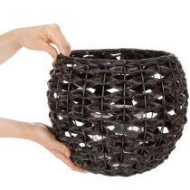 Artikel Vävd värmeljushållare, svart och brun, sommardekoration, Ø31cm H25cm
