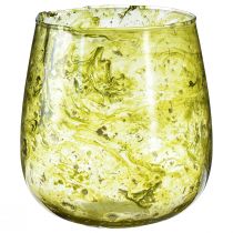Artikel Vindljus glasdekor vintage gulgrön Ø12cm H12,5cm