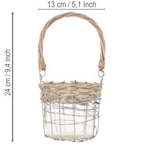 Artikel Hängande lyktdekoration, metall, glas, pil, Ø13cm H12cm, 2 stycken