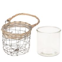 Artikel Hängande lykta, glas, metall, pil, Ø14,5 cm, 2 stycken