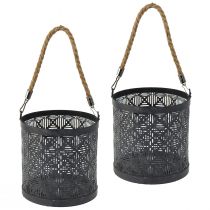 Artikel Lykta metall dekorativt lykta handtag antracit Ø16cm 2st