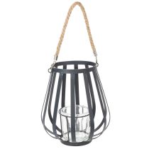 Artikel Metalllykta med glas, antracit, Ø23cm, H27cm