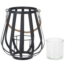 Artikel Metalllykta med glas, antracit, Ø23cm, H27cm