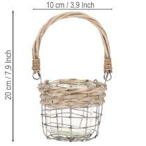 Artikel Värmeljushållare, glas, metall, pil, Ø10,5 cm, 3 stycken