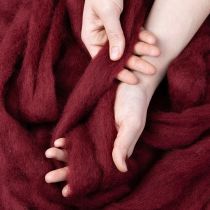 Artikel Ullsnöre, dekorativt garn, mörkrött, 10m ullband för blomsterhandel och hantverk