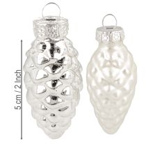 Artikel Strutar i blandad glas, silver, 5 cm, 14 st