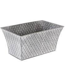 Artikel Zinkskål med diamantmönster 30 cm × 18 cm H15 cm