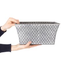 Artikel Zinkskål med diamantmönster 30 cm × 18 cm H15 cm