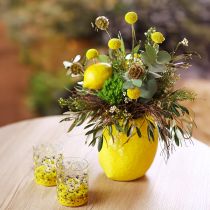 Artikel Citronvas keramikvas citrongul Medelhavet H19cm