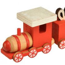 Artikel Trätåg med presentaskar, röda och vita, set om 2, 18x3x4,5 cm - Juldekoration