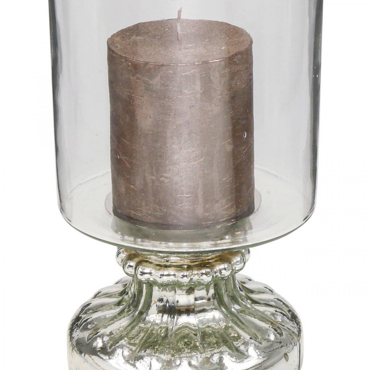 Lykta glas kub mässing Stor main image 1