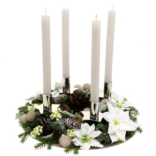 Floristik24 Julstjärna i en massa vit Ø18cm L30cm