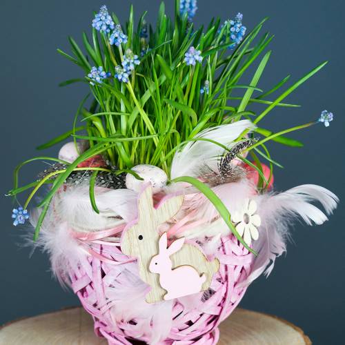 Floristik24 Spånkorg rund vit Ø15cm