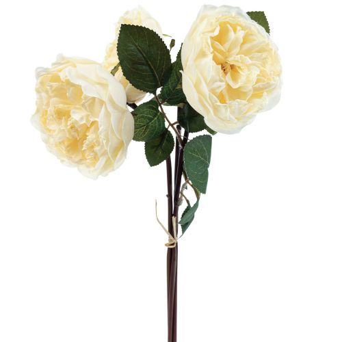 Artikel Konstgjorda rosor som äkta grädde konstgjorda blommor 48cm 3st