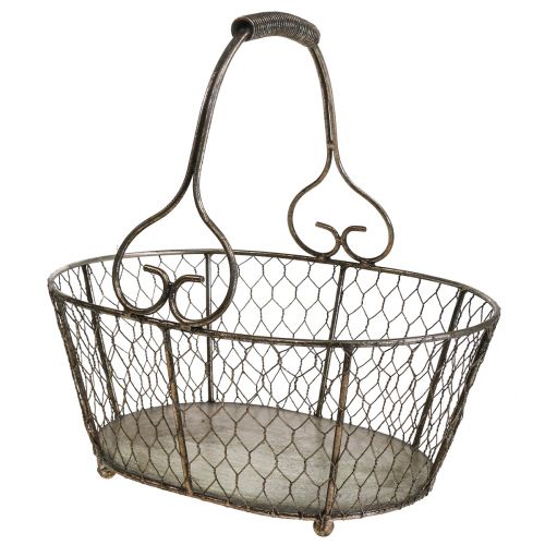 Trådkorg antikkorg med handtag metallkorg 28×23×12cm