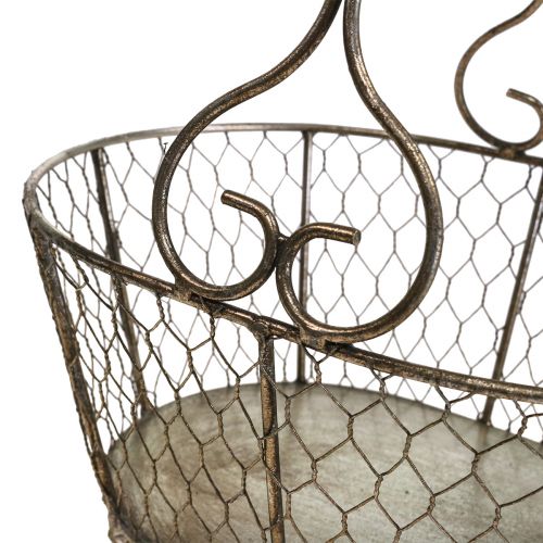 Floristik24 Trådkorg antikkorg med handtag metallkorg 28×23×12cm