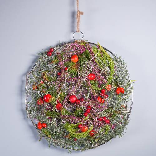 Floristik24 Dekorativ ring silver Ø30cm 4st