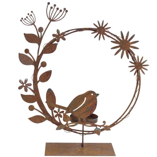 Artikel Bird deco flower värmeljushållare rost utseende 24×27×6cm