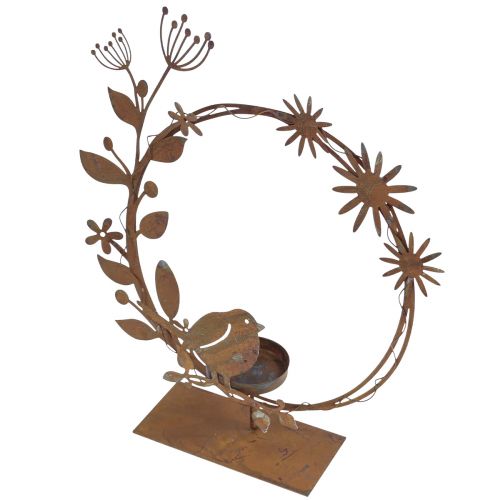 Artikel Bird deco flower värmeljushållare rost utseende 24×27×6cm