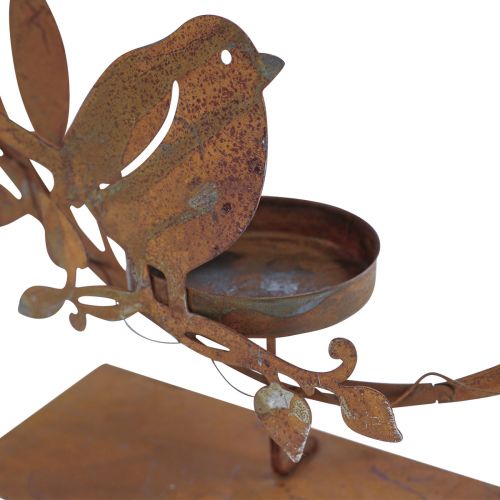 Artikel Bird deco flower värmeljushållare rost utseende 24×27×6cm