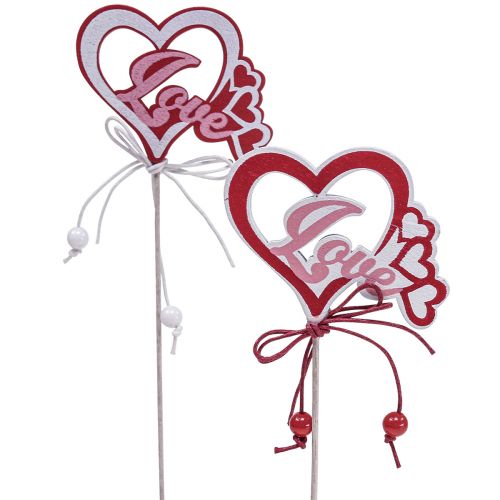 Floristik24 Blomplugg deco-plugg &quot;Love&quot; Alla hjärtans dag 25,5cm 16st