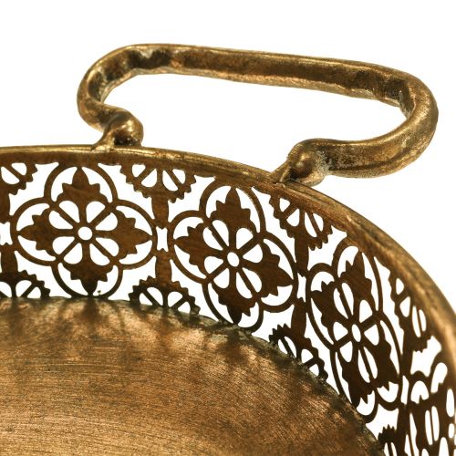 Floristik24 Dekorativ bricka oval guld metall bricka antik look guld set om 3