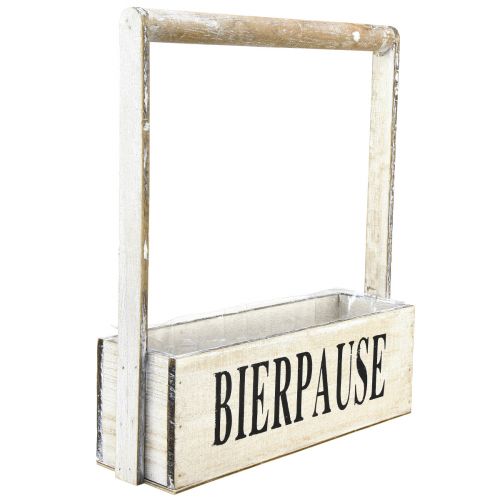 Växtlåda med handtag vintagelåda “Beer Break” 30×9×10cm