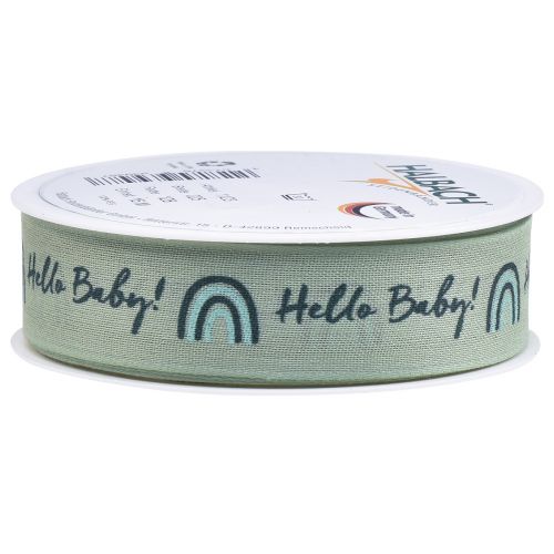 Artikel Presentband Hello Baby dekorationsband grönt 25mm 16m