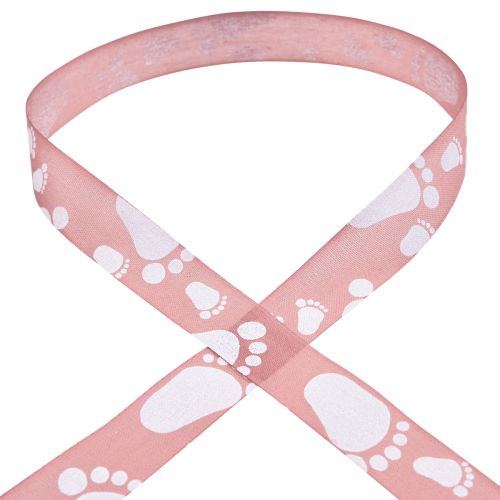 Artikel Presentband babyfötter dekoration dopband rosa 25mm 16m