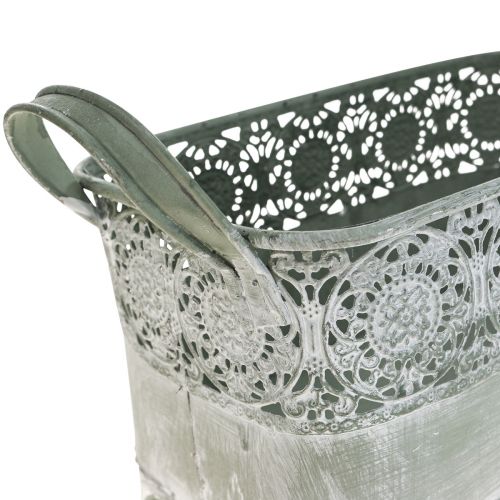 Floristik24 Dekorativ skål med handtag för blomskål i metall 25,5/30/35,5 cm set om 3