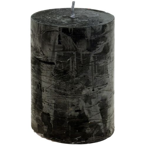 Floristik24 Svarta ljus Enfärgade pelarljus 60x80mm 4st