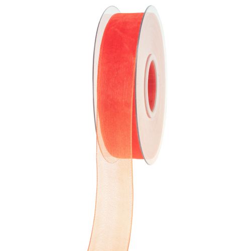 Artikel Organza band presentband orange band kantkant 25mm 50m