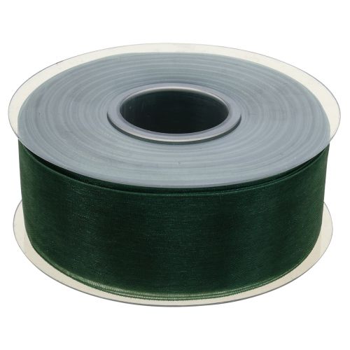 Artikel Organzaband grönt presentband vävt kant grangrönt 40mm 50m