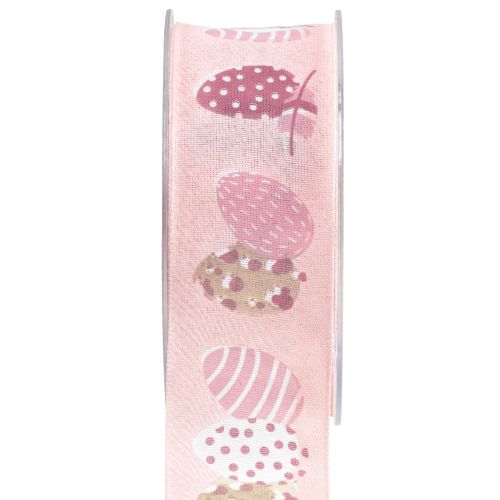 Floristik24 Presentband påsk dekorationsband påskägg rosa 40mm 20m