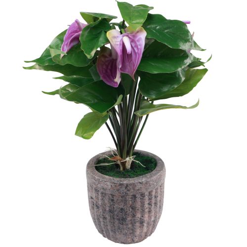 Floristik24 Konstgjorda blommor konstgjorda anthurium konstgjorda växter i kruka 41cm