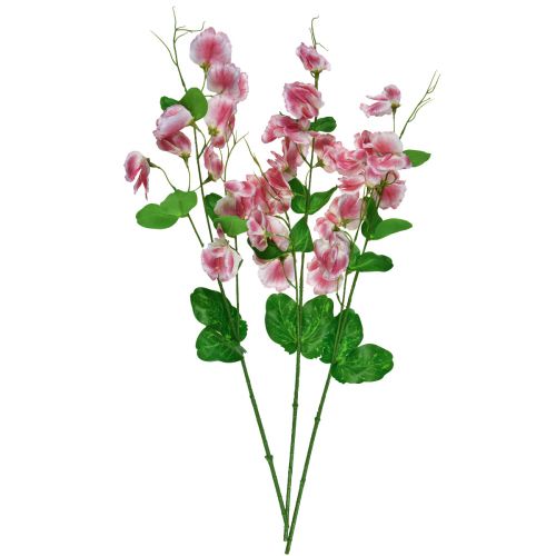 Floristik24 Konstgjorda blommor rosa vit vicker Vicia trädgårdsblommor 61cm 3st