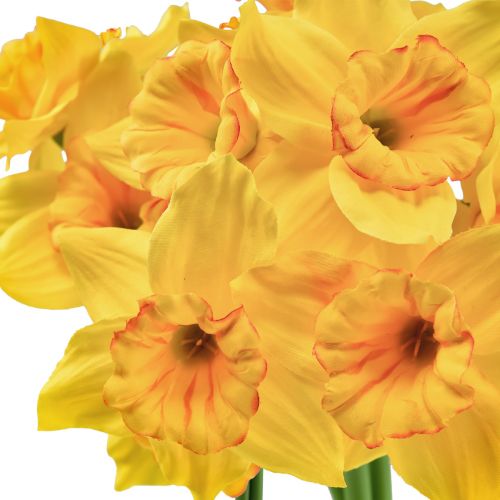 Artikel Påskliljor dekoration konstgjorda blommor gula påskliljor 38cm 3 st