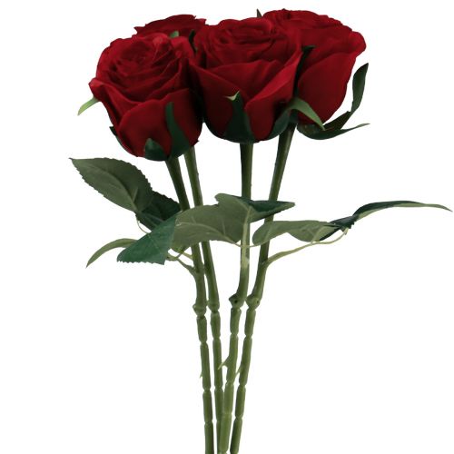 Floristik24 Konstgjorda Rosor Röda Konstgjorda Rosor Sidenblommor Röd 50cm 4st