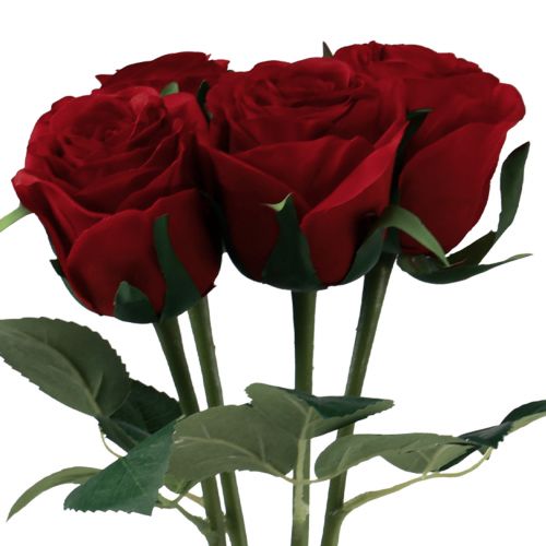 Floristik24 Konstgjorda Rosor Röda Konstgjorda Rosor Sidenblommor Röd 50cm 4st