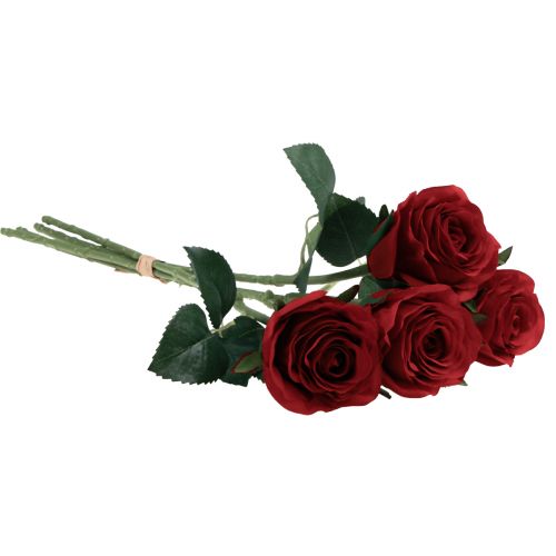 Floristik24 Konstgjorda Rosor Röda Konstgjorda Rosor Sidenblommor Röd 50cm 4st
