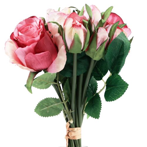 Floristik24 Konstgjorda Rosor Rosa Konstgjorda Rosor Dekorbukett 29cm 12 st