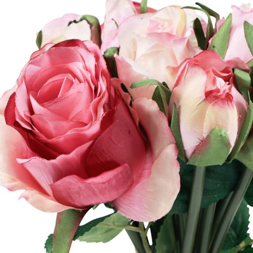 Artikel Konstgjorda Rosor Rosa Konstgjorda Rosor Dekorbukett 29cm 12 st