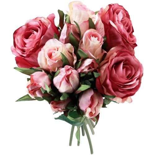 Artikel Konstgjorda Rosor Rosa Konstgjorda Rosor Dekorbukett 29cm 12 st
