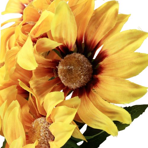 Artikel Konstgjorda solrosor Dekorativa blommor Gul 79cm 3st